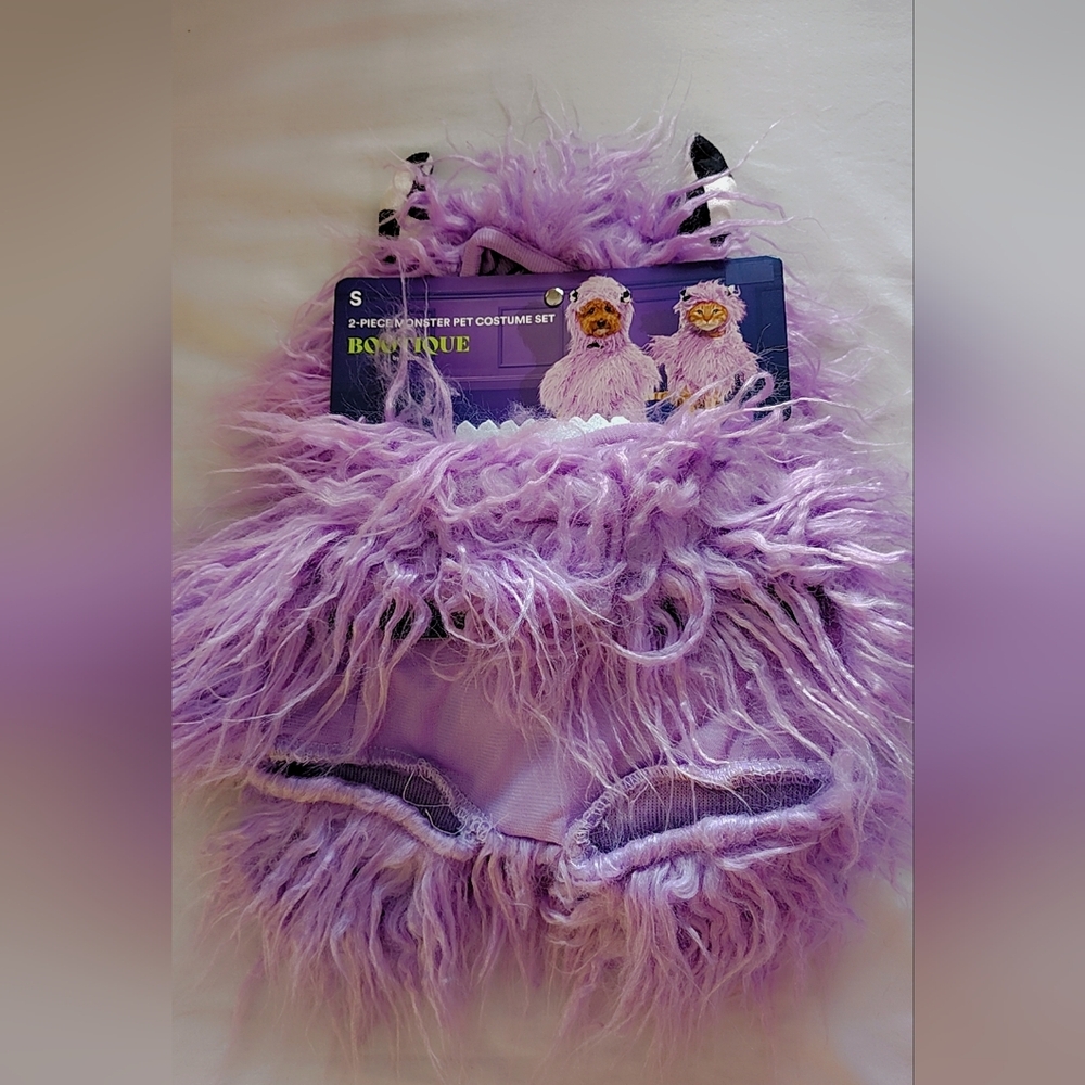 💜Bootique NWT 2-Piece Shaggy Monster Halloween Pet Costume Small💜 - Picture 2 of 7